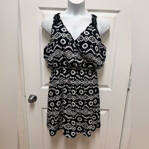 Xhilaration Black and White Lace Detail Dress